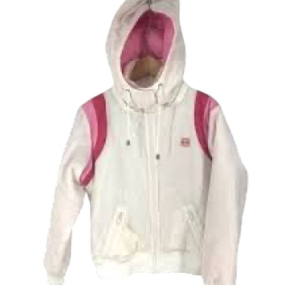 Le-Tigre Jacket Womens Large Hooded Full Zip Windbreaker Hipster Y2K Vintage